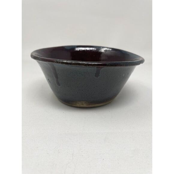 Hand Thrown Pottery Bowl Dark Cereal Soup - Picture 1 of 6
